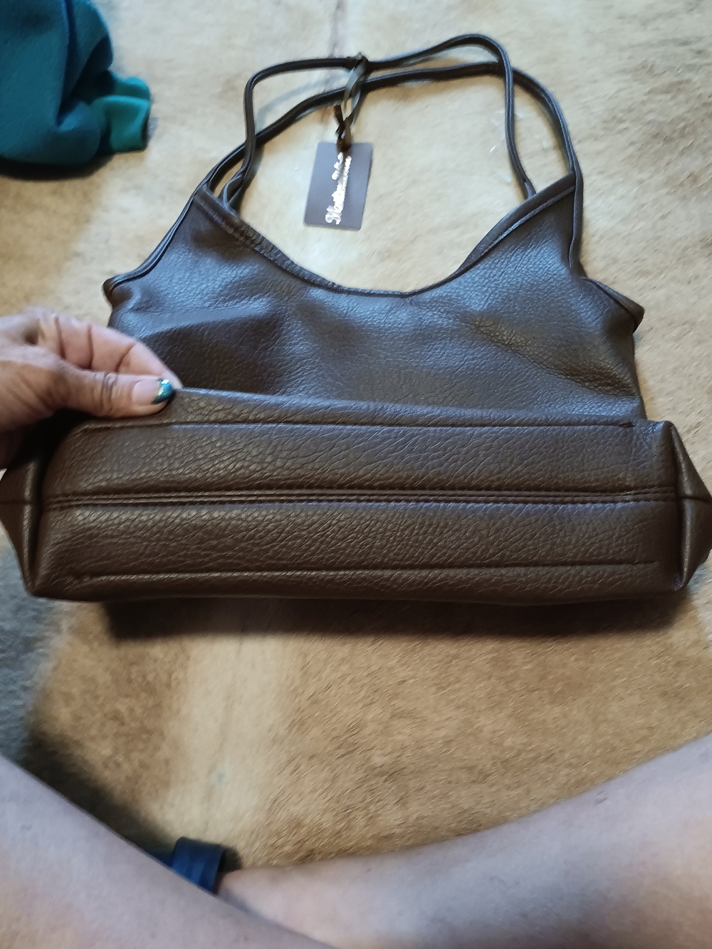 Montana West Brown Pebbled Hobo Shoulder Bag - Picture 2 of 10